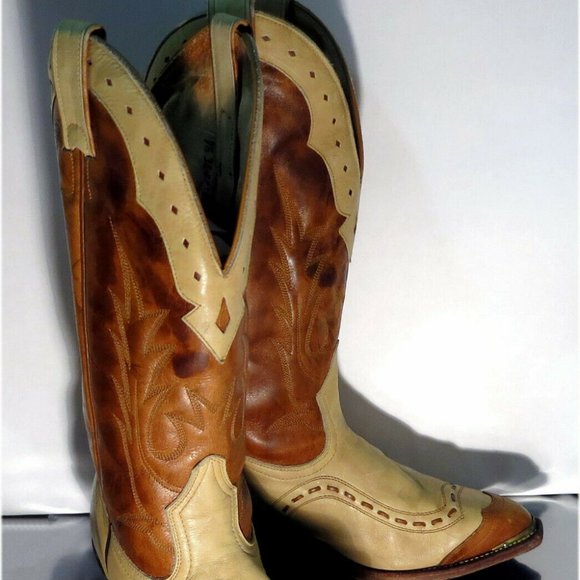 Two-Tone Western Cowboy Boots - Picture 2 of 10